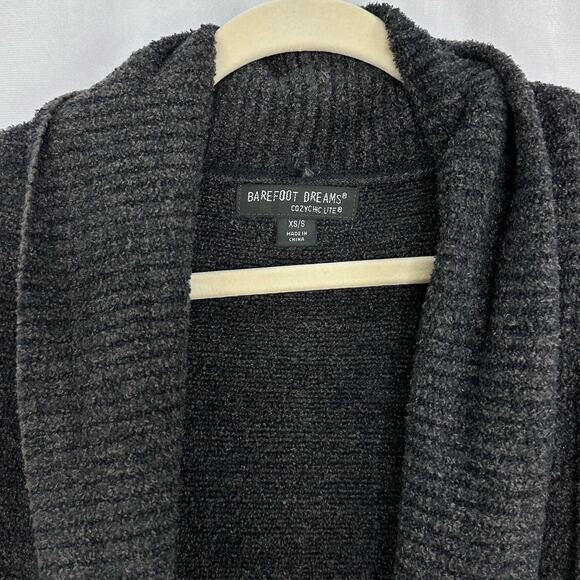 Barefoot Dreams CozyChic Lite Circle Cardigan Gray Open Front Sweater Size Small - Picture 7 of 7